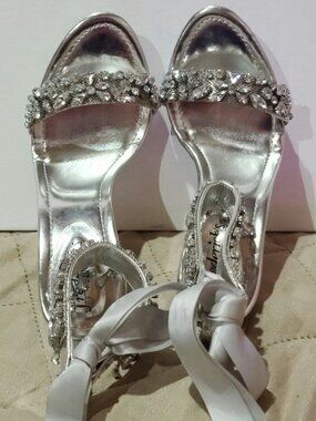 Silver Studded Strappy Heels